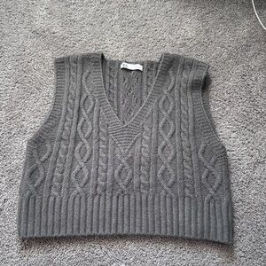 Zara cropped cable knit vest